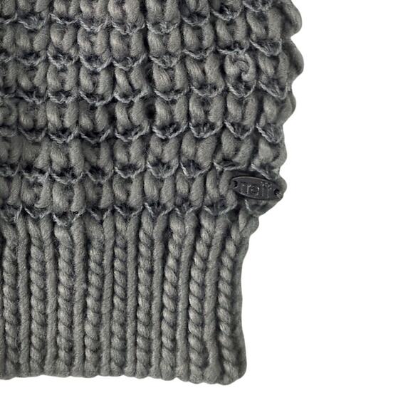 NEFF Eifel-t Chunky Knit Slouch Pom Pom Beanie Winter Hat, Grey NWT Outdoors Ski - Picture 4 of 5